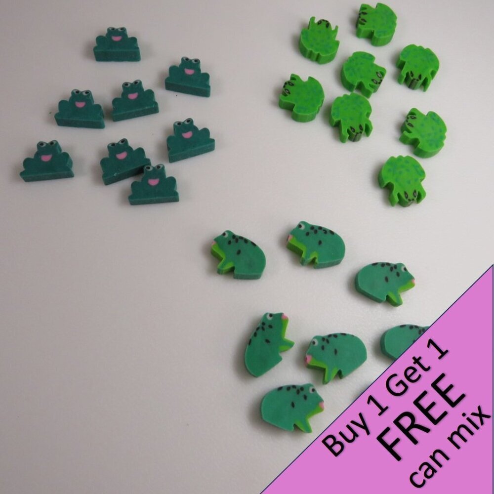 Easter Egg Filler: Small Frog Erasers (24 items)(they stand up)